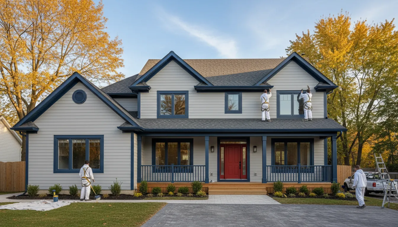 Full exterior repaint and trim restoration for a Newmarket home